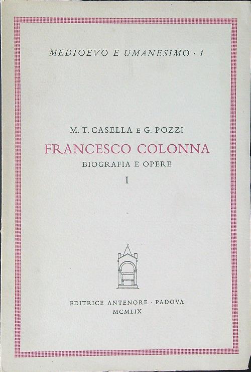 Francesco Colonna I - M. T. Casella - copertina