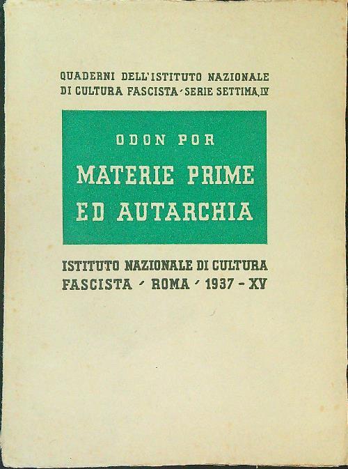Materia prime ed autarchia - Odon Por - copertina