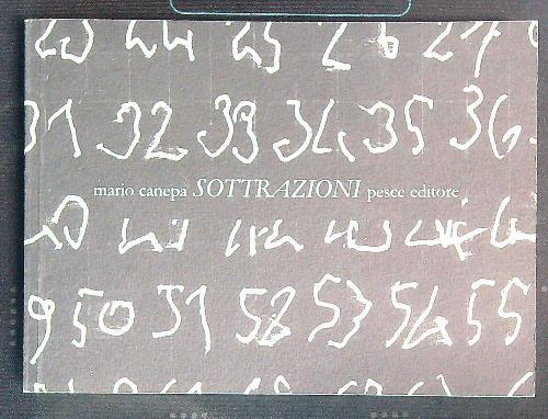 Sottrazioni  - Mario Canepa - copertina