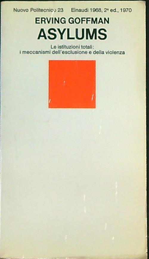 Asylums  - Erving Goffman - copertina