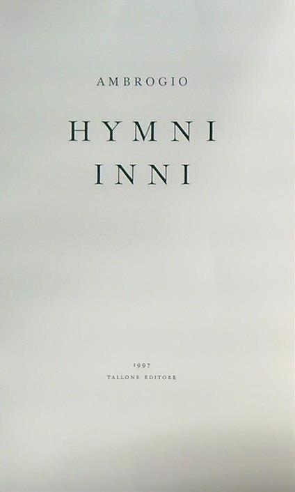 Hymni - Inni   - Ambrogio  - copertina
