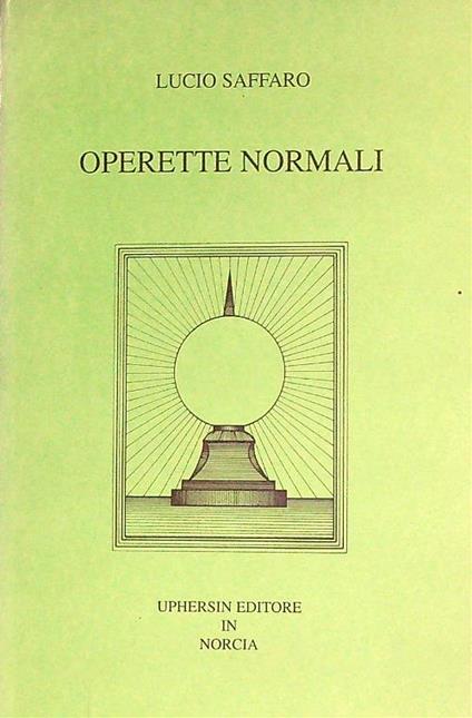 Operette normali  - Lucio Saffaro - copertina