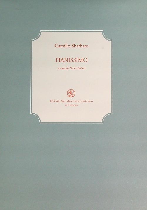 Pianissimo - Camillo Sbarbaro - copertina