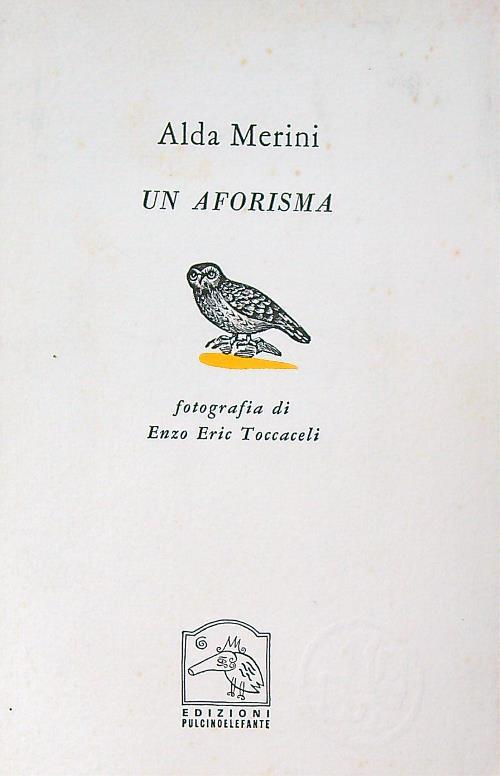 Un Aforisma - Alda Merini - copertina