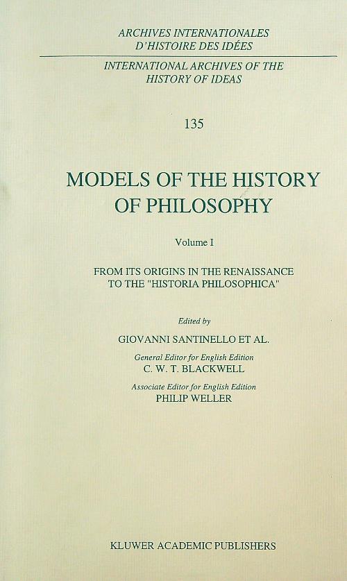 Models of the History of Philosophy 1 - aa.v. - copertina