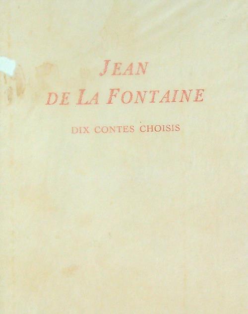 Dix Contes Choisis  - Jean de La Fontaine - copertina
