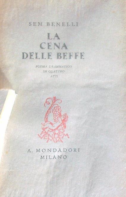 La cena delle beffe - Sem Benelli - copertina