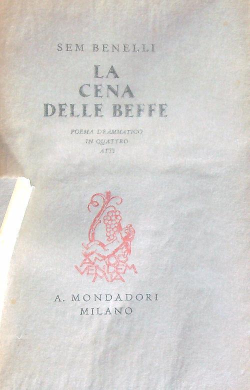 La cena delle beffe - Sem Benelli - copertina