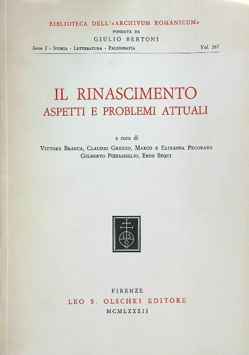 Il Rinascimento. Aspetti e problemi attuali - copertina