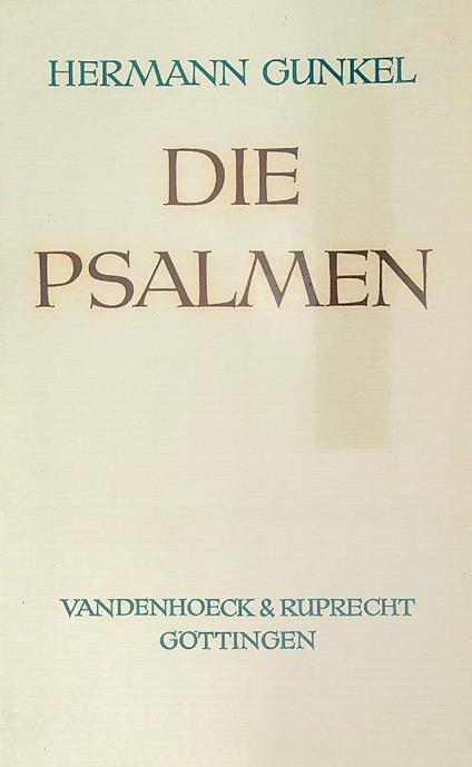 Die Psalmen  - Hermann Gunkel - copertina