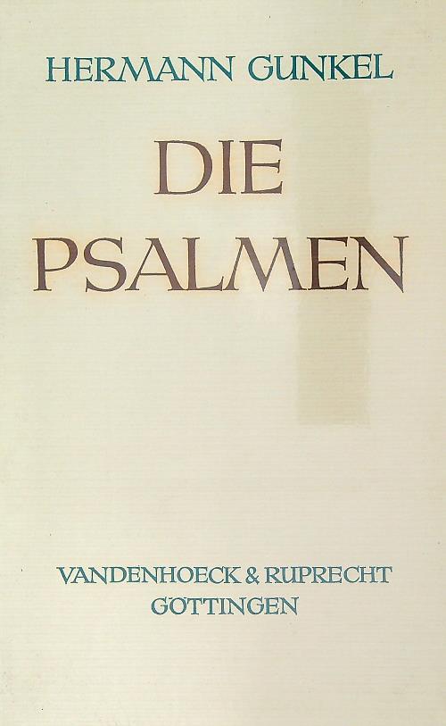 Die Psalmen  - Hermann Gunkel - copertina