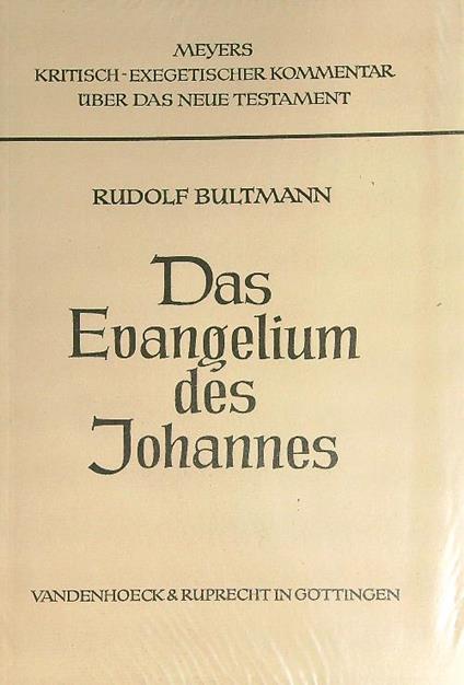 Das Evangelium des Johannes  - Rudolf Bultmann - copertina