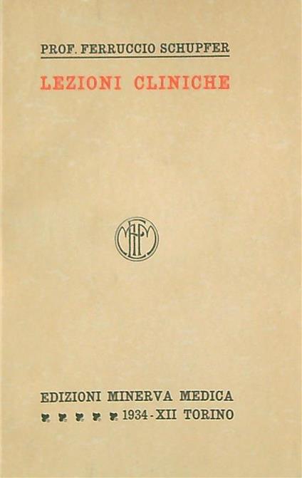 lezioni cliniche - Ferruccio Schupfer - copertina