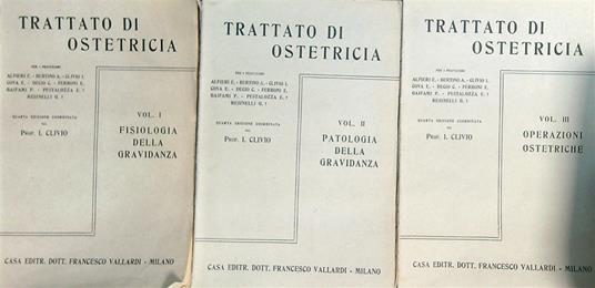 Trattato di Ostetricia 3vv - I. Clivio - copertina