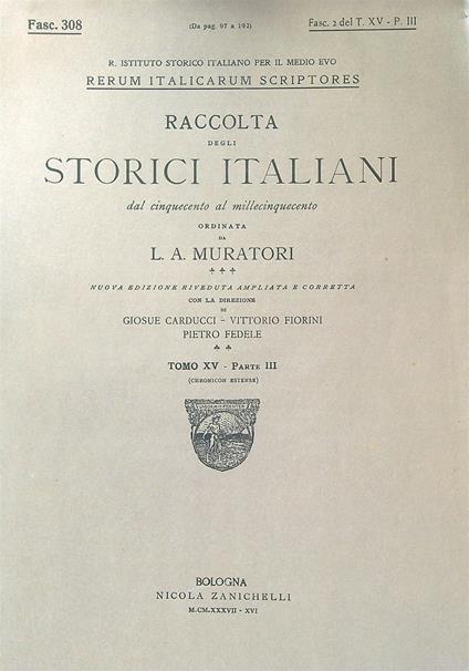 Chronicon Estense Fasc 308 - L.A. Muratori - copertina