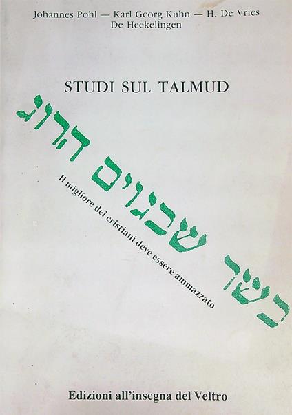 Studi sul talmud - copertina