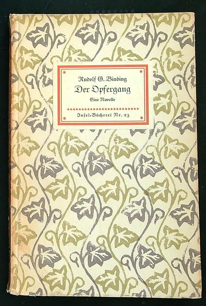Der Opfergang - Rudolf Binding - copertina