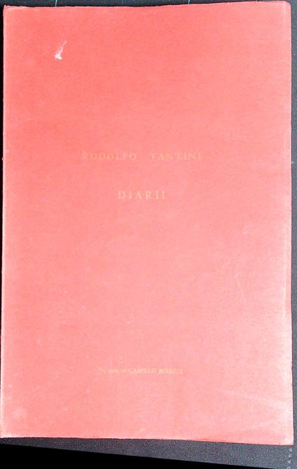 Diarii - Rodolfo Vantini - copertina