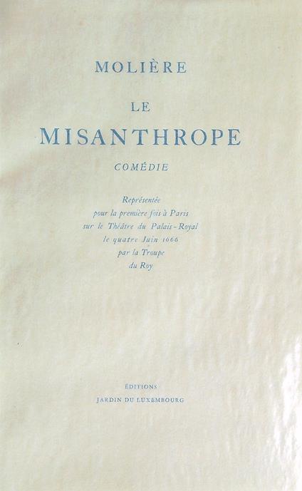 Le Misanthrope - Molière - copertina