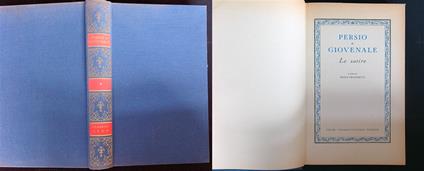 Persio e Giovenale - Le Satire - Paolo Frassinetti - copertina