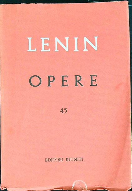 Opere 45 - Lenin - copertina