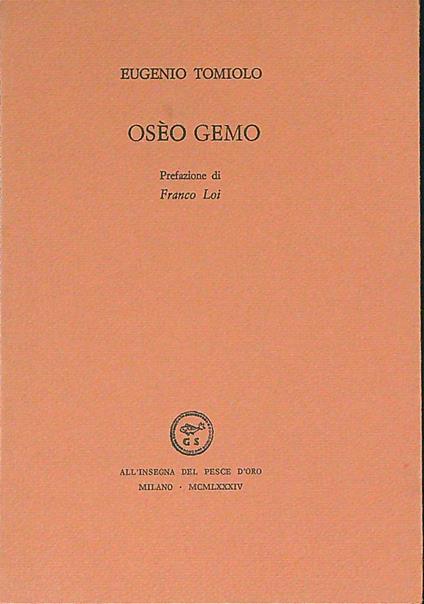 Oseo Gemo - Eugenio Tomiolo - copertina