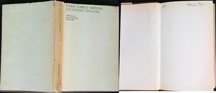 Lo stesso dolore - Gian Carlo Artoni - copertina