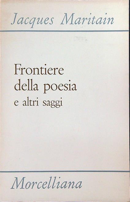 Frontiere della poesia - Jacques Maritain - copertina