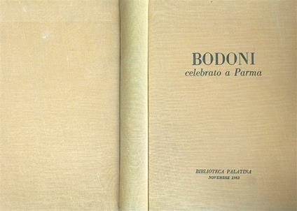 Bodoni celebrato a Parma - copertina