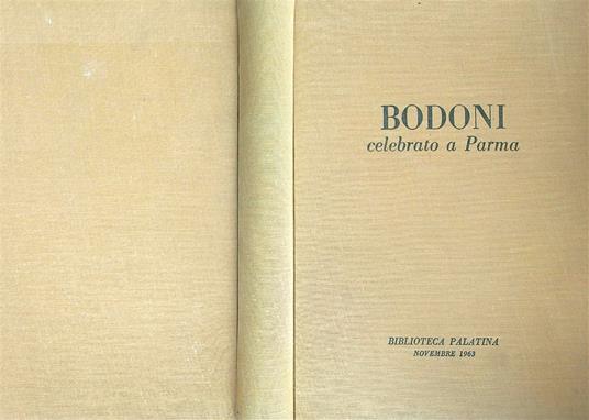 Bodoni celebrato a Parma - copertina