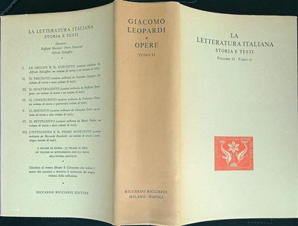 Opere II - giacomo Leopardi - copertina