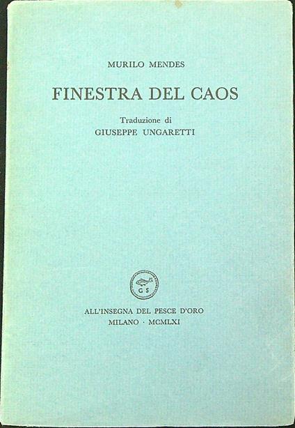 Finestra del caos - Murilo Mendes - copertina