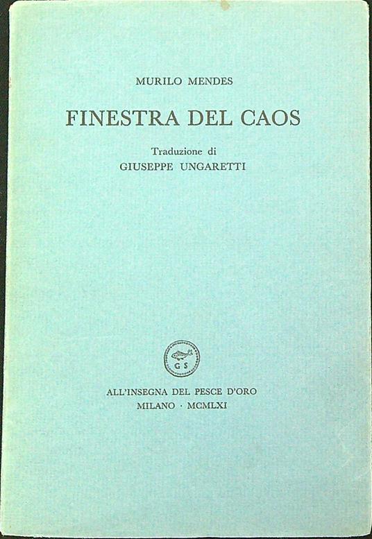 Finestra del caos - Murilo Mendes - copertina