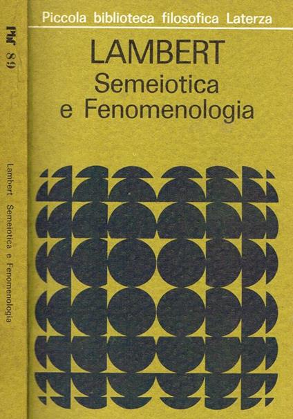Semeiotica e fenomenologia - Lamberto Lamberti - copertina
