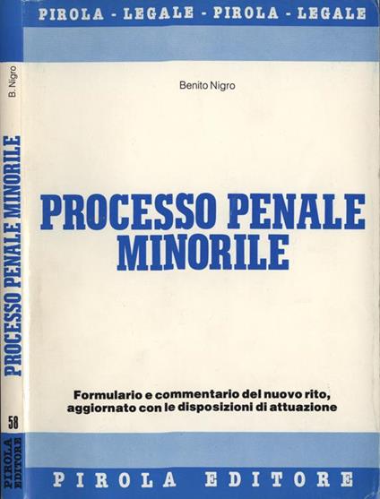 Processo penale minorile - Benito Nigro - copertina
