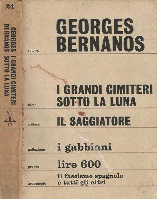 I grandi cimiteri sotto la luna - Georges Bernanos - copertina
