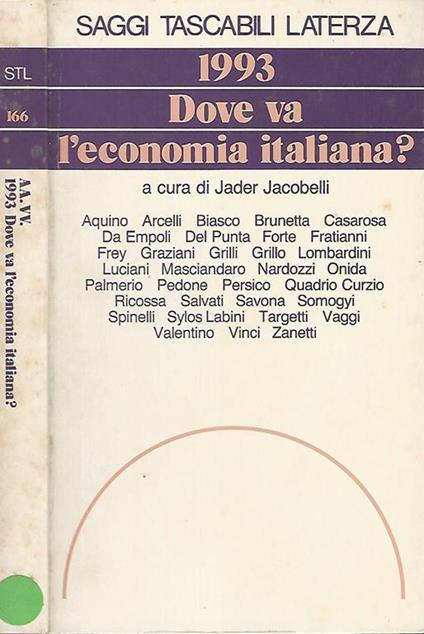 1993 Dove va l'economia italiana? A cura di Jader Jacobelli - copertina
