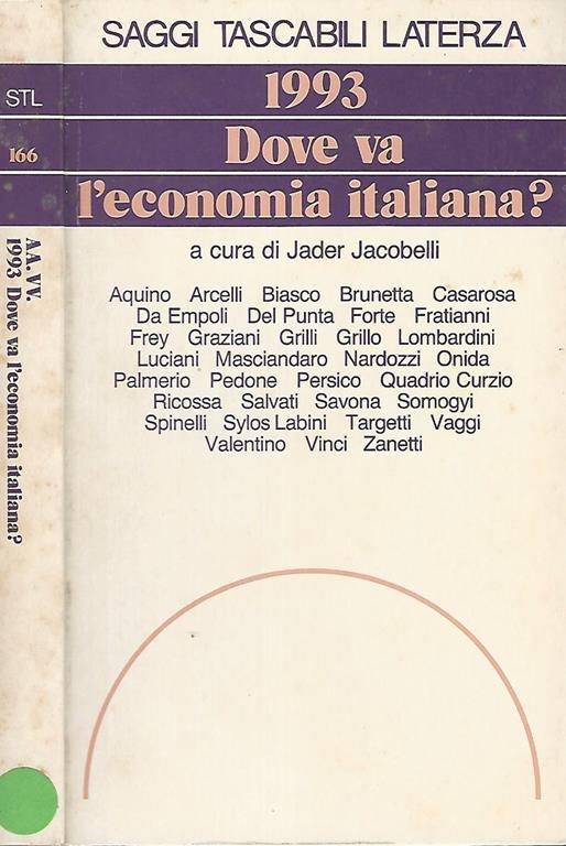1993 Dove va l'economia italiana? A cura di Jader Jacobelli - copertina