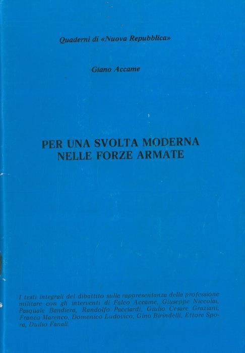 Per una svolta moderna nelle Forze Armate - Giano Accame - copertina