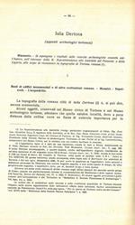 Iulia Dertona (appunti archeologici tortonesi). Parte I. Resti di edifici monumentali e di altre costruzioni romane. Mosaici. Sepolcreti. L'acquedotto
