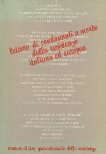 Lettere di condannati a morte della Resistenza europea e italiana - Athos Bigongiali - copertina