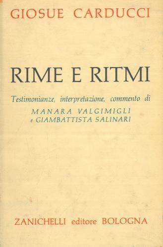 Rime e ritmi - Giosuè Carducci - copertina