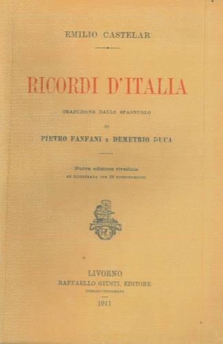 Ricordi d'Italia - Emilio Castelar - copertina