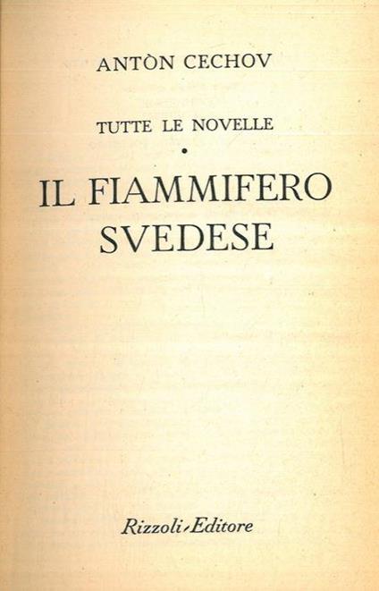 Il fiammifero svedese. (Tutte le novelle) - Anton Cechov - copertina