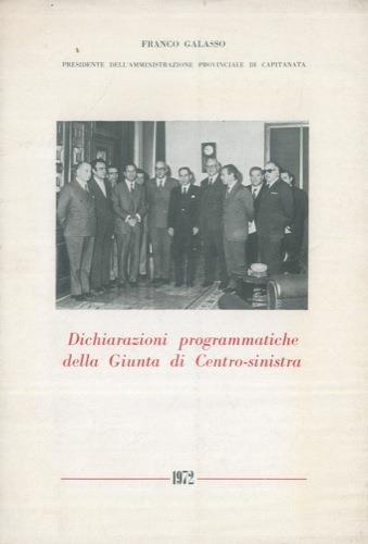 Dichiarazioni programmatiche della Giunta di Centro-sinistra - Francesco Galasso - copertina