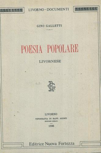 Poesia popolare livornese - Gino Galletti - copertina