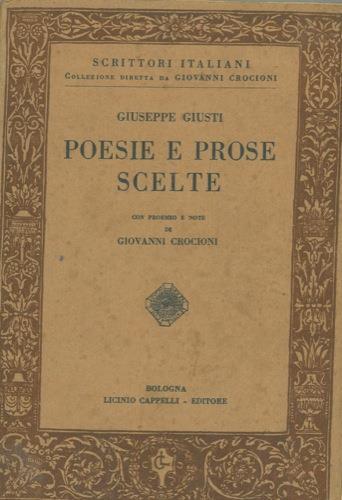 Poesie e prose scelte - Giuseppe Giusti - copertina