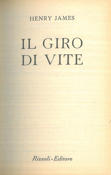 Il giro di vite - Henry James - copertina