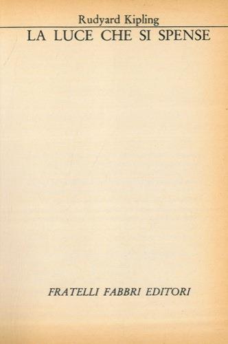 La luce che si spense - Rudyard Kipling - copertina