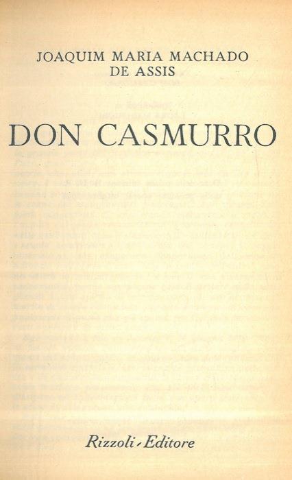 Don Casmurro - Joaquim Machado de Assis - copertina